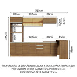 Combo completo de Cocina Madesa Glamy 315cm MM 01