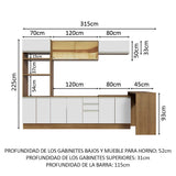 Combo completo de Cocina Madesa Glamy 315cm MB 01