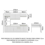 Combo completo de Cocina Madesa Glamy 315cm BB 02