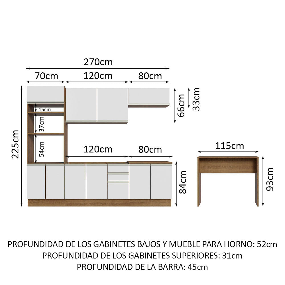 Combo completo de Cocina Madesa Glamy 315cm MB 02