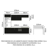 Combo completo de Cocina Madesa Glamy 315cm Blanco/Negro 02