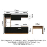 Combo completo de Cocina Madesa Glamy 315cm Marrón/Negro 02
