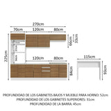 Combo completo de Cocina Madesa Glamy 315cm BM 02