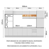 Combo completo de Cocina 330cm Madesa Roma 01 - Blanco