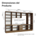 Combo completo de Cocina con Cristalero 340 cm Madesa Glamy MM 01