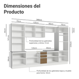 Combo completo de Cocina con Cristalero 340 cm Madesa Glamy BM 01