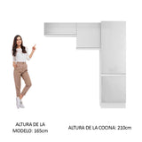 Kit Lavadero Madesa Acordes 100% MDF con 2 Alacenas y Despensero Blanco Brillante