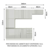 Cocina Compacta 100% MDF 260 cm Puetas Blanco Brillante Acordes Madesa 02
