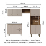 Combo completo de Cocina Madesa Gourmet 235cm MC 01