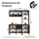 Combo completo de Cocina 165 cm Marrón/Negro Lille Madesa 01