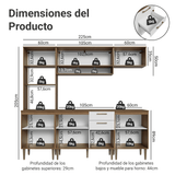 Combo completo de Cocina 225 cm Marrón/Blanco Lille Madesa 01