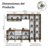 Combo completo de Cocina 245 cm Marrón/Blanco Lille Madesa 01