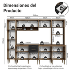 Combo completo de Cocina 265 cm 11 Puertas 2 Cajones Marrón/Negro Lille Madesa