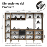 Combo completo de Cocina 265 cm Marrón/Negro Lille Madesa 01