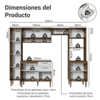Combo completo de Cocina 265 cm Marrón/Blanco Lille Madesa