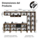 Combo completo de Cocina 305 cm Marrón/Negro Lille Madesa 01