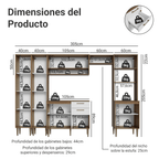 Combo completo de Cocina 305 cm Marrón/Blanco Lille Madesa