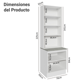 Kit Bajo Mesada con Cristalero 70 cm Madesa Lux BN 01