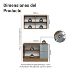 Cocina Compacta 120 cm 4 Puertas 3 Cajones Marrón/Gris Lux Madesa