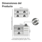 Cocina Compacta 120 cm 4 Puertas 3 Cajones Blanco Lux Madesa