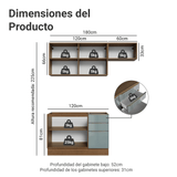 Cocina Compacta 180 cm Marrón/Gris Lux Madesa 02