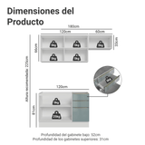 Cocina Compacta 180 cm Blanco/Gris Lux Madesa 02