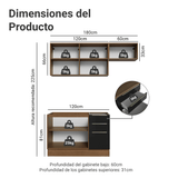 Cocina Compacta 180 x 60 cm Marrón/Negro Lux Madesa 03