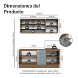 Cocina Compacta 180 cm Marrón/Gris Lux Madesa 04