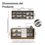 Cocina Compacta 180 x 60 cm Marrón/Blanco Aterciopelado Lux Madesa 05