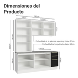 Combo de Cocina con Cristalero 190 cm Madesa Lux BN 02