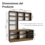 Combo de Cocina con Cristalero 190 cm Madesa Lux MN 02