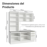 Combo de Cocina con Cristalero 190 cm Madesa Lux BB 02