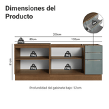 Cocina Compacta 200 cm Marrón/Gris Lux Madesa 05