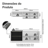 Cocina Compacta 200 cm Blanco/Negro Lux Madesa 07