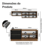 Cocina Compacta 200 cm Marrón/Negro Lux Madesa 07