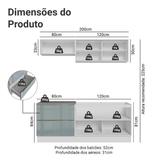 Cocina Compacta 200 cm Blanco/Gris Lux Madesa 07