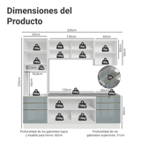 Combo completo de Cocina Madesa Lux 240cm BG 08