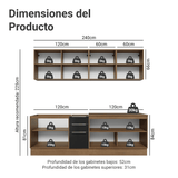 Combo completo de Cocina 240 cm Marrón/Negro Lux Madesa 09