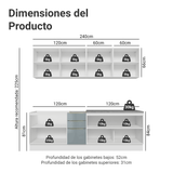 Combo completo de Cocina 240 cm Blanco/Gris Lux Madesa 09