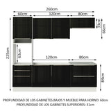 Combo completo de Cocina 260cm Blanco/Negro Lux Madesa 01