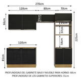 Combo completo de Cocina 270cm Marrón/Negro Lux Madesa 01