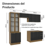 Combo completo de Cocina con Cristalero 270 cm Madesa Lux MN 04
