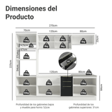 Combo Completo de Cocina 270 cm Blanco/Negro Lux Madesa 05