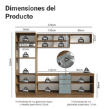 Combo completo de Cocina 270 cm Marrón/Gris Lux Madesa 05