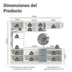 Combo completo de Cocina 270 cm 10 Puertas 3 Cajones Sin Mesada Blanco/Gris Lux Madesa 05