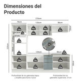 Combo completo de Cocina 270 cm Blanco/Gris Lux Madesa 05