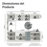 Combo Completo de Cocina 270 x 60 cm Blanco/Gris Lux Madesa 06