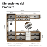 Combo Completo de Cocina 270 x 60 cm Marrón/Blanco Aterciopelado Lux Madesa 06