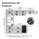 Combo completo de Cocina 270 cm Blanco/Negro Lux Madesa 07