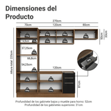 Combo completo de Cocina 270 cm Marrón/Negro Lux Madesa 07